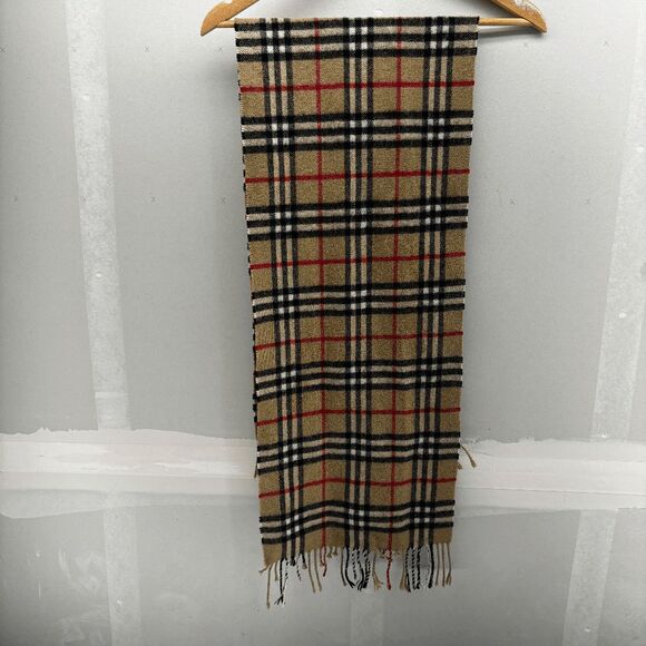 Vintage Burberry of London 100% Cashmere Scarf Nova Check Scarf England plaid - Picture 3 of 5